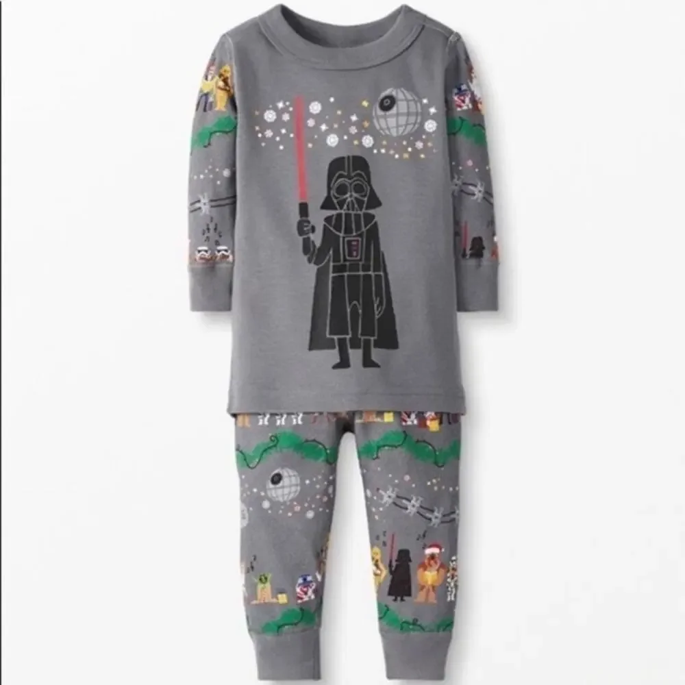 Hanna Andersson Gray Star Wars Darth Vader Holiday Pajama Set Size 2T